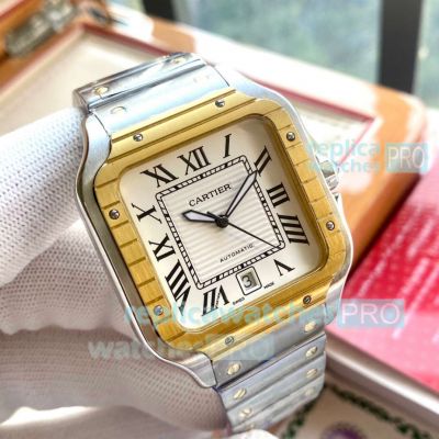 Replica Cartier new Santos Auto Watches 39.8 Two-Tone Case